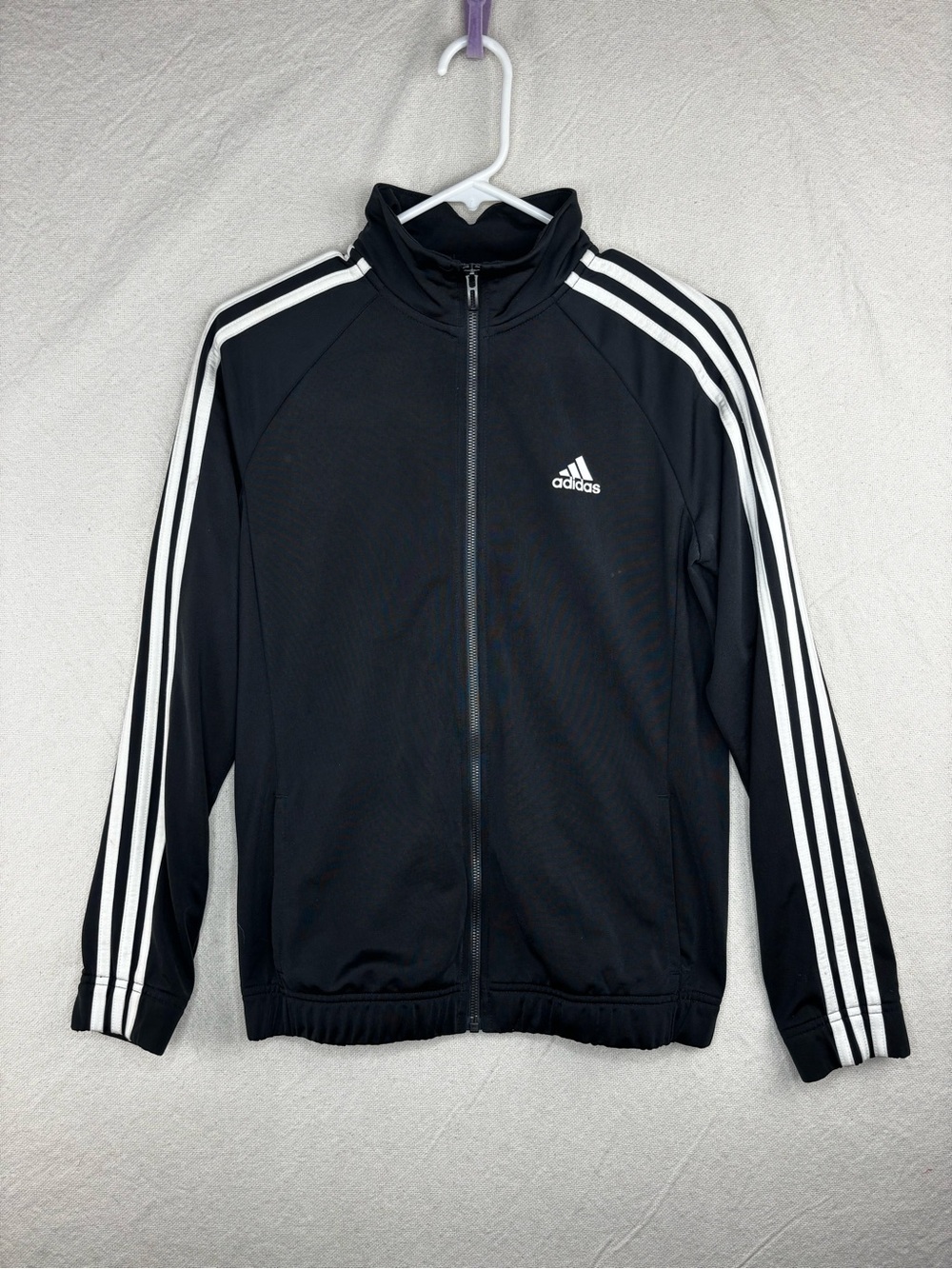 Adidas women’s small black zip up jacket